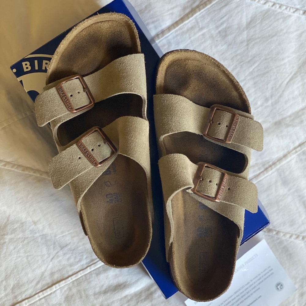 BIRKENSTOCK ARIZONA SUEDE - TAUPE, EU 40 (US 9/10)
